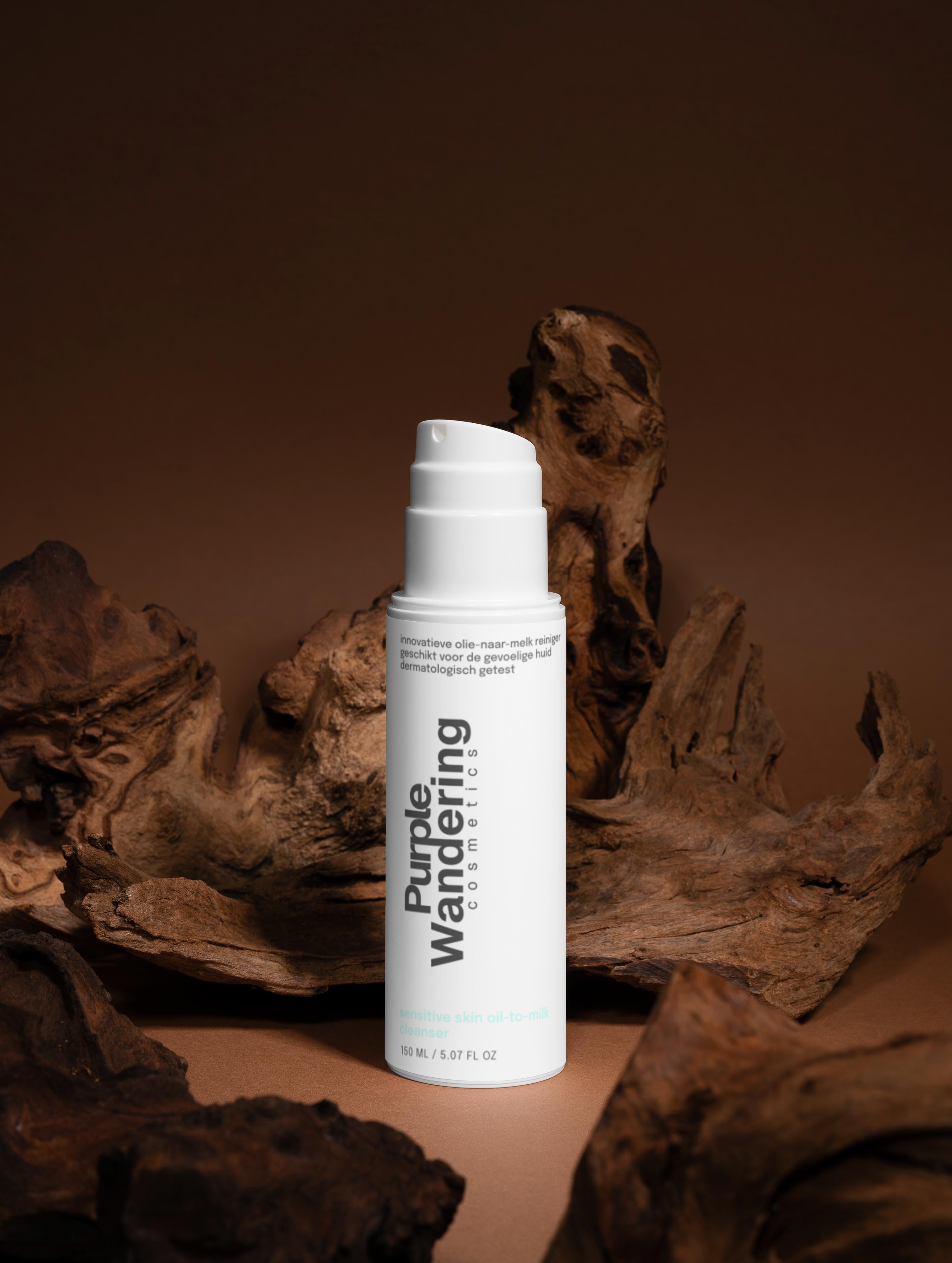 Sensitive skin oil-to-milk cleanser